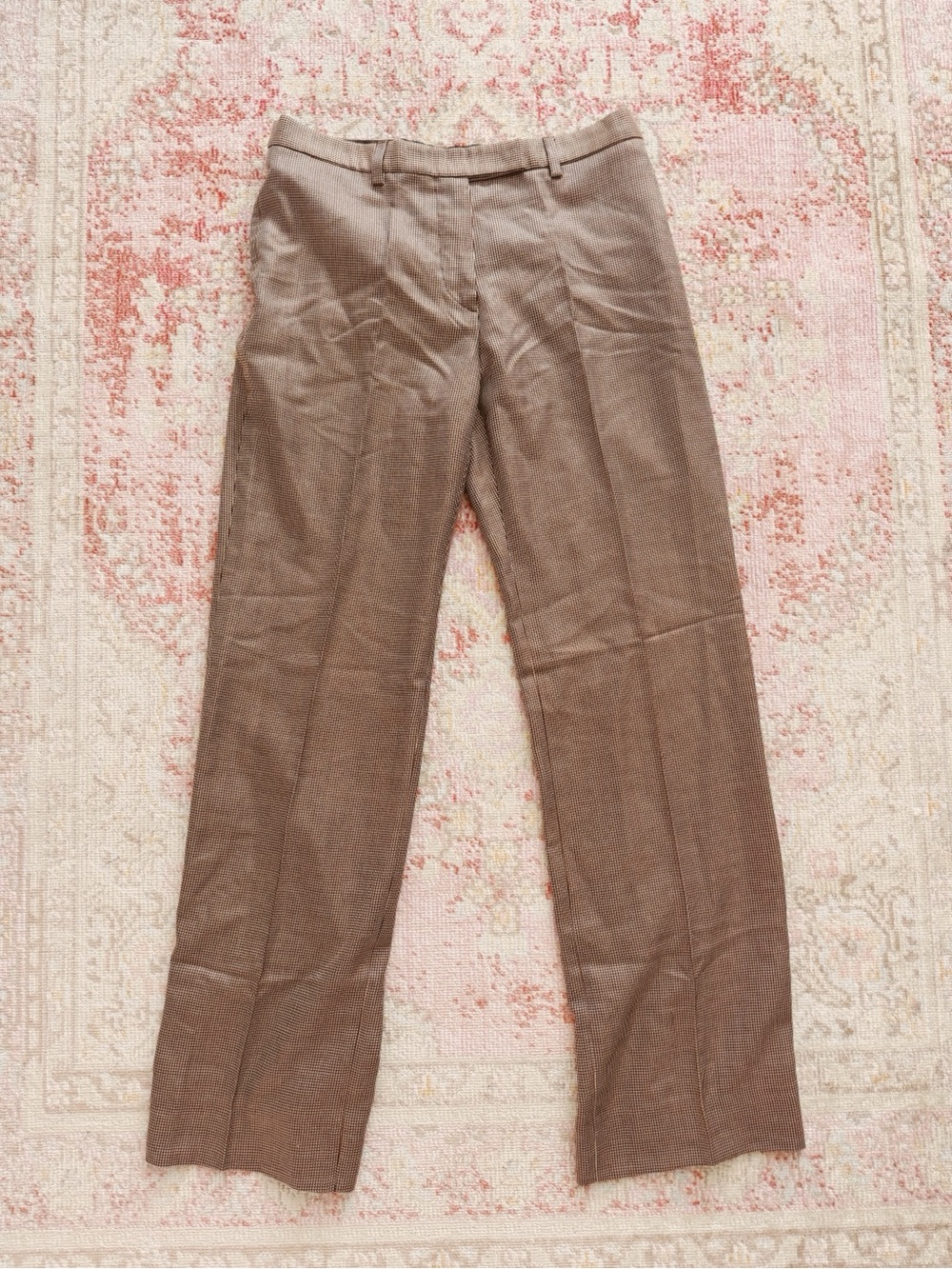 GianFranco Ferre, Men's Vintage Brown & Cream Dress Pants - Classic Straight Leg